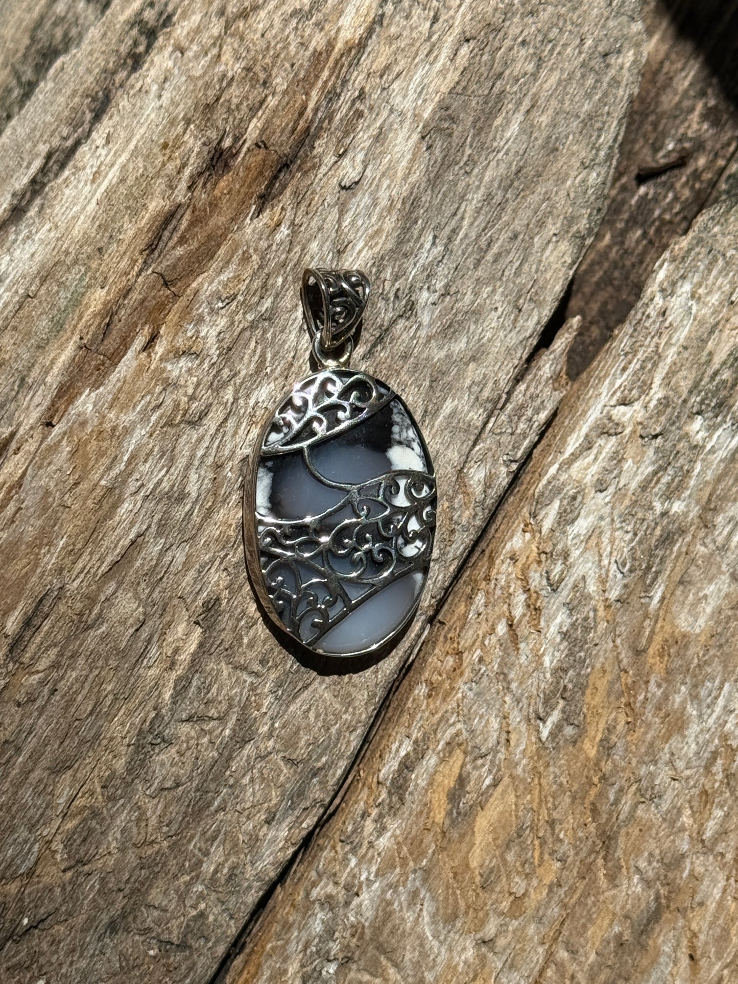 Merlinite Sterling Silver Pendant