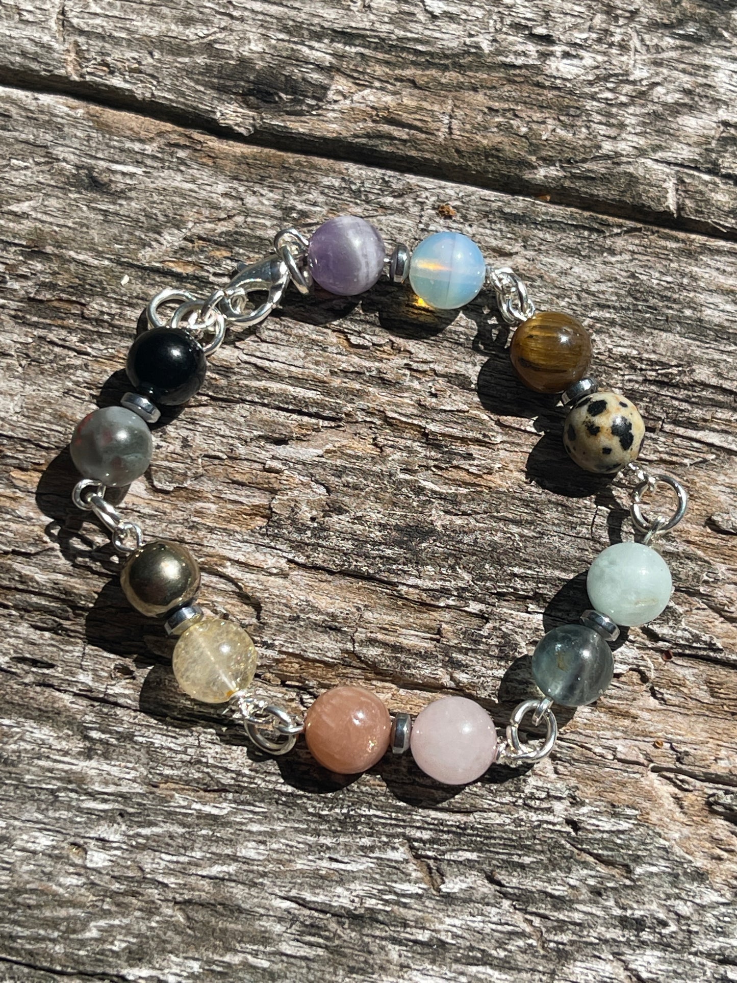2 Crystal Bead Chained Bracelet