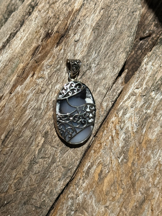 Merlinite Sterling Silver Pendant
