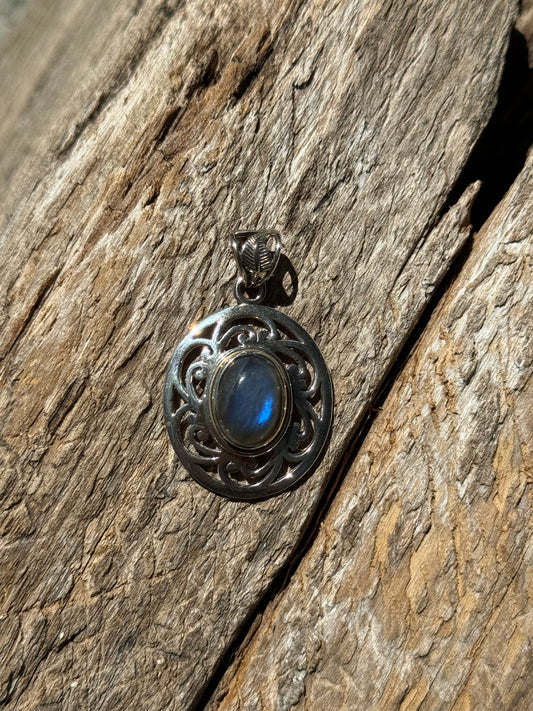 Labradorite Sterling Silver Pendant