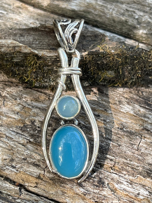 Chalcedony Sterling Silver Pendant