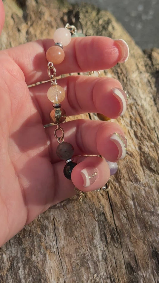 2 Crystal Bead Chained Bracelet
