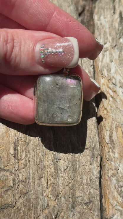 Purple Labradorite Sterling Silver Pendant