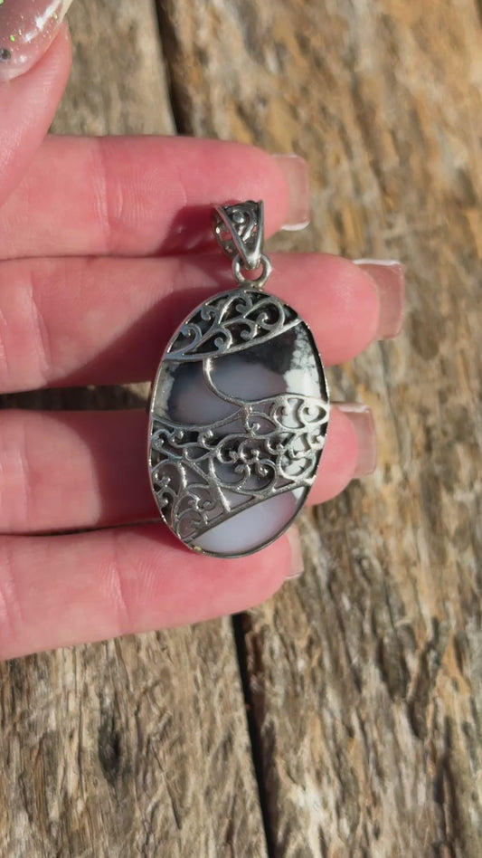 Merlinite Sterling Silver Pendant