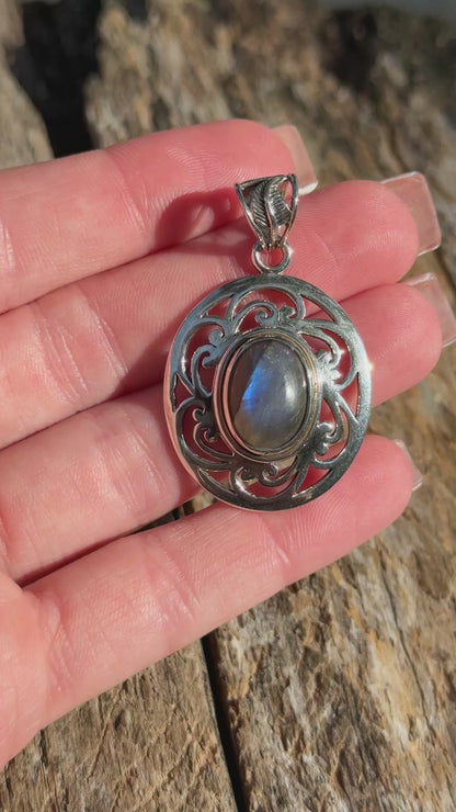 Labradorite Sterling Silver Pendant