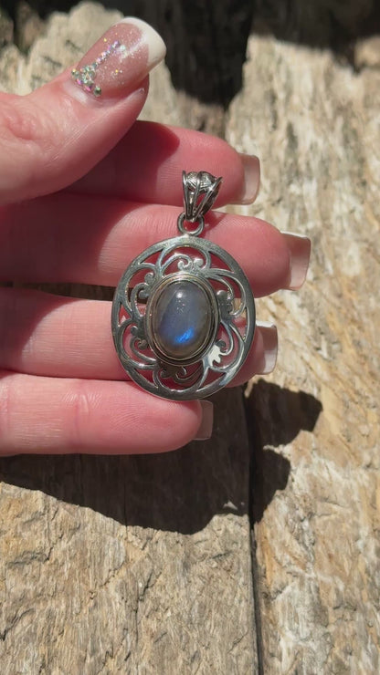 Labradorite Sterling Silver Pendant