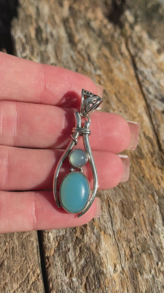 Chalcedony Sterling Silver Pendant